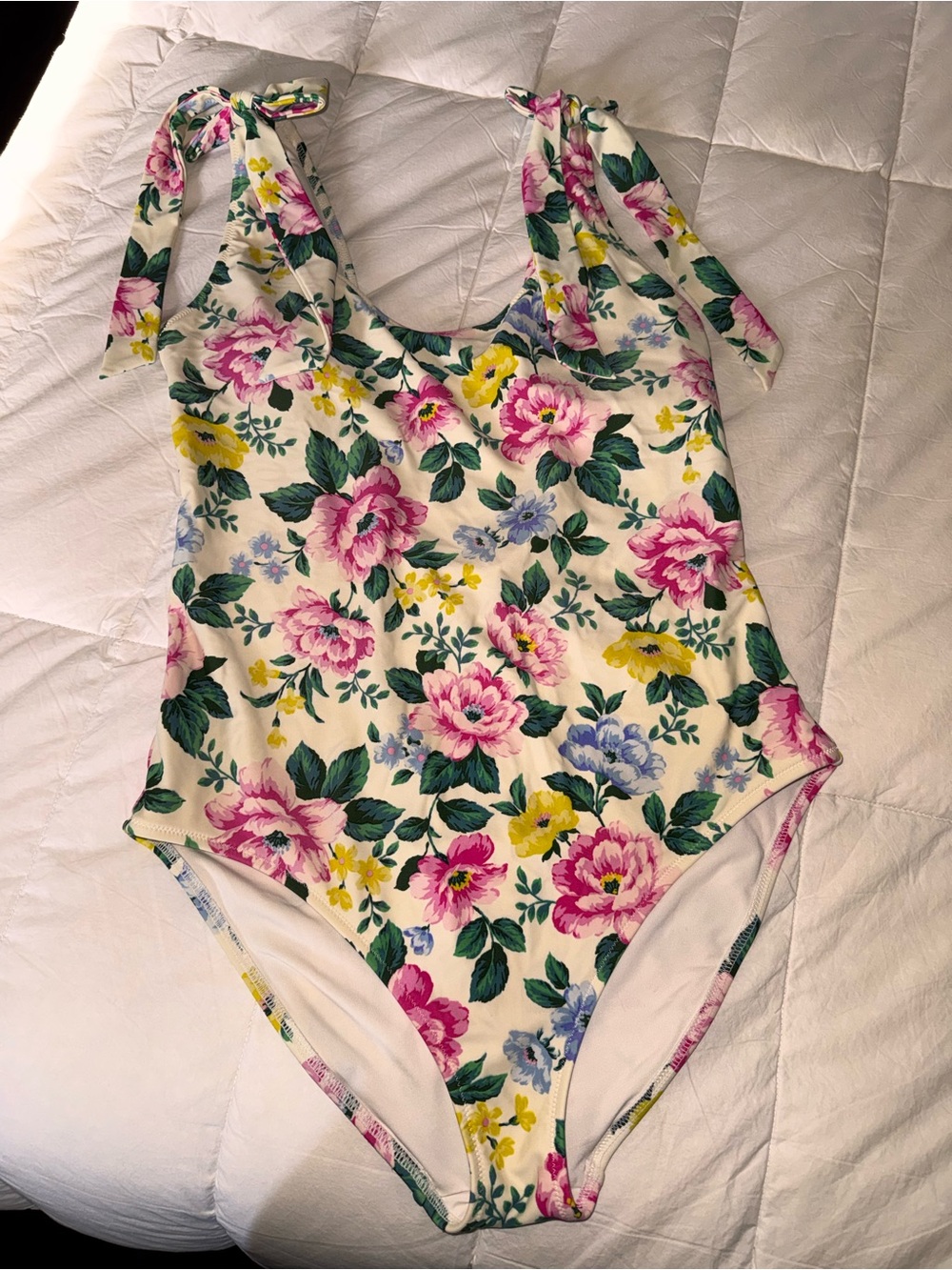 aerie Cream One-Piece with Pink & Green Trim